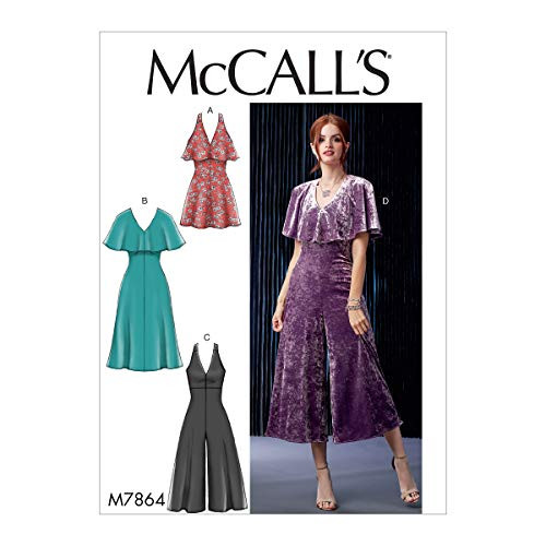 McCall Pattern McCalls Womens Jumpsuit and Dress Sizes 6-14 Sewing Pattern Plain