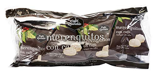 Cafe Quindio Coffee Meringues - Merenguitos Confections Made with Quindio Colombian Coffee Sweet Snack with Soft and Crispy Texture_ Display x 8