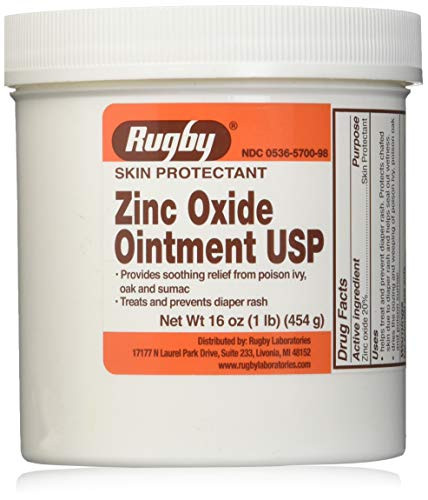 Rugby Zinc Oxide Skin Protectant Unscented Ointment 16 oz_ Jar