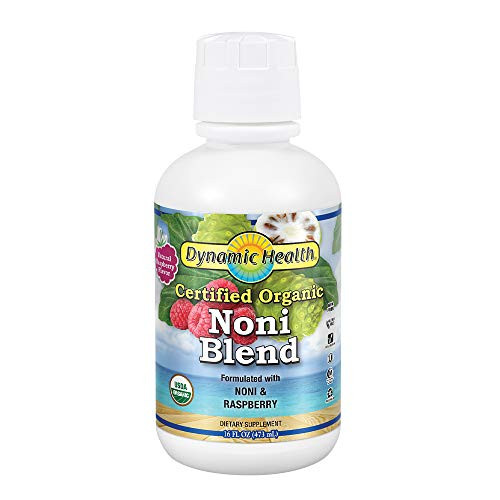Dynamic Health Organic Noni Morinda citrifolia Blend WRaspberry  For Increased Energy  and  Body Health  No Additives Vegetarian  16oz