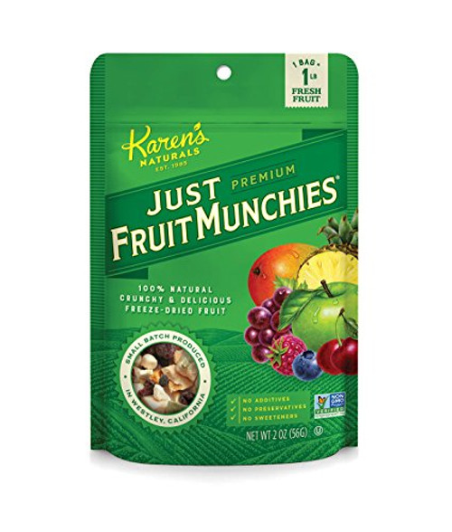 Karens Naturals Just Fruit Munchies 2 Ounce Pouch Packaging May Vary All Natural Freeze-Dried Fruits  and  Vegetables No Additives or Preservatives Non-GMO