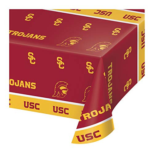 Creative Converting 54 x 108 Usc Trojans Plastic Banquet Table Cover Multicolor Creative Converting 54 x 108 Usc Trojans Plastic Banquet Table Cover Multicolor