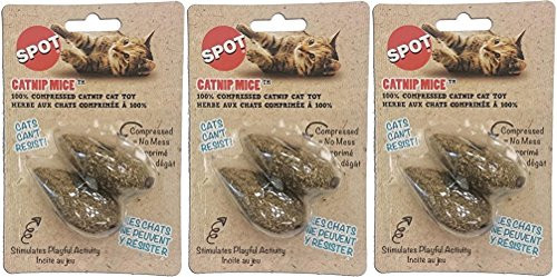 6 Pack Ethical Pet 100-Percent Catnip Candy Mice Cat Toy 3 Packages each Containing 2 Toys