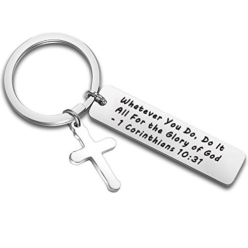 LQRI Christian Keychain Inspirational Quote Religious Keychain Bible Verse Scripture Jewelry Christian Gifts Jewelry for Women Men Teens 1031 LQRI Christian Keychain Inspirational Quote Religious Keychain Bible Verse Scripture Jewelry Christian Gifts Jewelry for Women Men Teens 1031