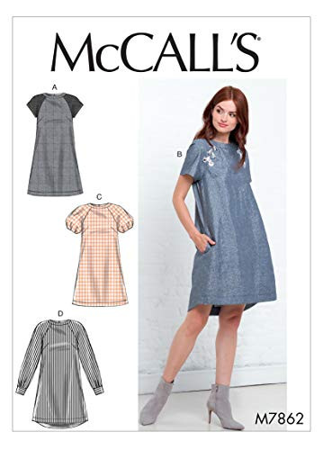 McCalls Patterns McCalls Womens Looe Fit Knee Length Dress Sizes 14-22 Sewing Pattern Plain