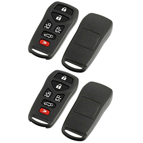 Key Fob Keyless Entry Remote Shell Case & Pad fits Nissan Quest 2004 2005 2006 2007 2008 2009 KBRASTU51, Set of 2 of 2