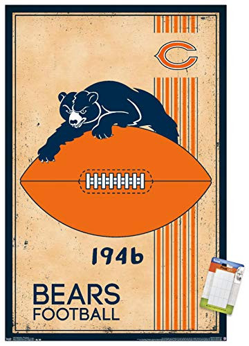 Trends International NFL Chicago Bears - Retro Logo 14 Wall Poster 22_375 x 34 Poster  and  Mount Bundle