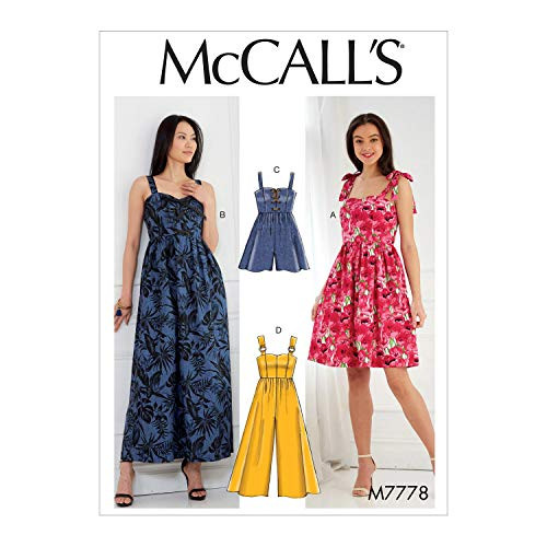 McCalls Patterns Misses Dresses Romper and Jumpsuit sewing pattern E5 14-16-18-20-22 Multi