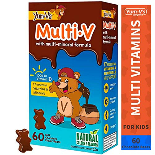 Yum-V MultiVitamins Chewables for Kids Milk Chocolate 60 Ct Daily Dietary Supplement wEssential Vitamins  and  Minerals  Vitamin D B12 B6 E C A Zinc Magnesium Kosher Halal Gluten Free