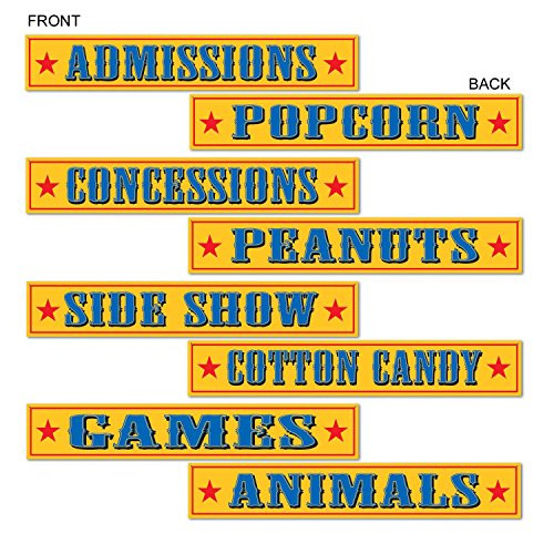 Beistle Circus Sign Cutouts-4 Pcs YellowBlueRed