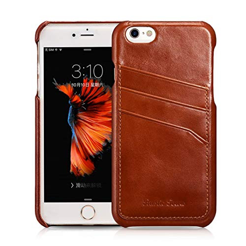 iPhone 6S Wallet Case Genuine Leather iPhone 6 Wallet Case with Card Holder - Snap on Case with 3 Card Slots Durable Shockproof Cover for Apple iPhone 6S iPhone 6 4_7 Inch