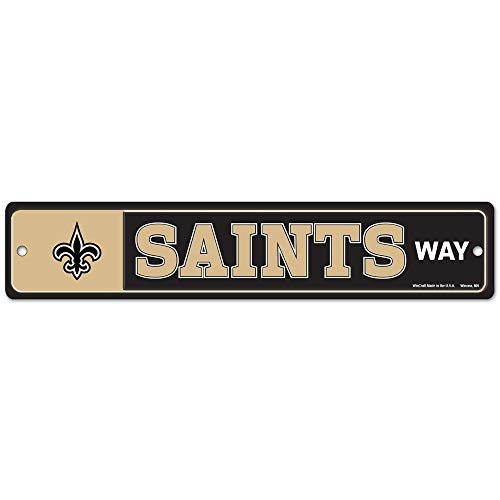 WinCraft NFL New Orleans Saints 83437010 StreetZone Sign 4_5 x 17