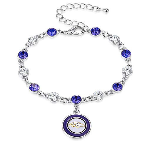 Pro Specialties Group NFL Baltimore Ravens Two Tone Crystal Bracelet
