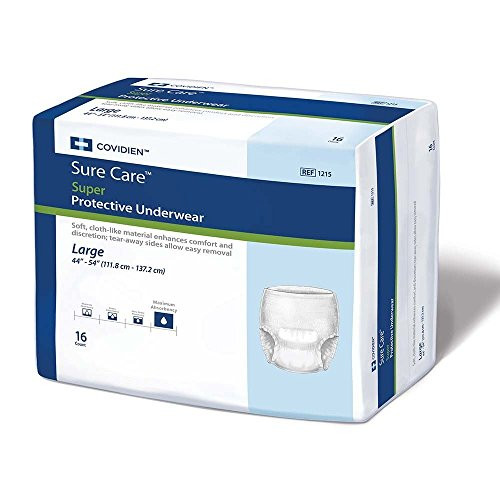 KendallCovidien Surecare Protective Underwear Extra-Heavy Absorbency Size Large Pk16 Blue
