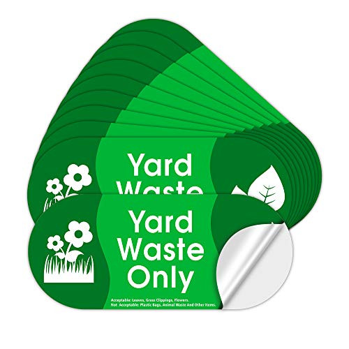 Yard Waste Sticker Yard Waste Only Label Signs 10 Pack 4 x 9 Recycle Yard Debris Only Stickers Self Adhesive Vinyl Water Proof Yard Waste Decals Outdoor  and  Indoor