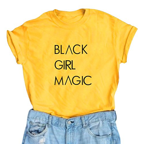 BLACKOO Womens Cute T Shirt Juniors Tee Graphic Tops Yellow X-Large