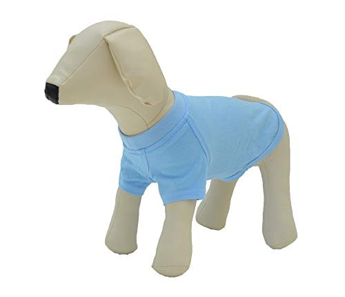 Lovelonglong 2019 Pet Clothing Dog Costumes Basic Blank T-Shirt Tee Shirts for Small Dogs Light-Blue M