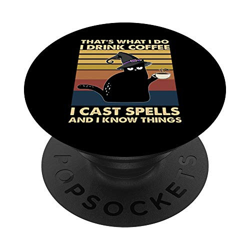 Vintage Thats What I Do I Drink Coffee I Cast Spells PopSockets PopGrip Swappable Grip for Phones  and  Tablets