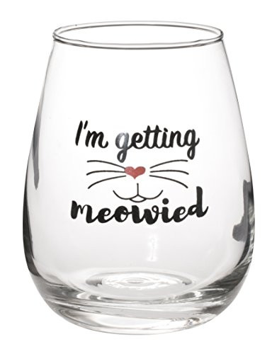 I'm Getting Meowied - Funny Getting Married Marriage Gift Mug - Large 17 oz Stemless Wine Glass