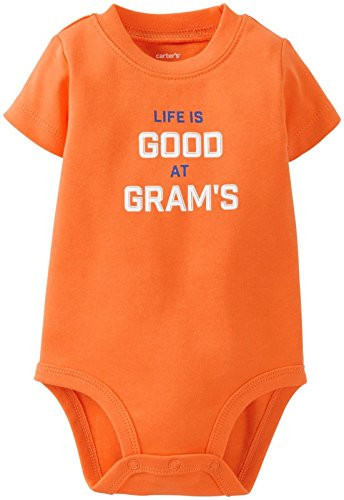 Carters Baby Boys Slogan Bodysuit Baby - Orange - 9 Months
