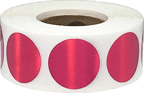 Holographic Rose Color Coding Labels for Organizing Inventory 0_75 Inch Round Circle Dots 500 Total Adhesive Stickers On A Roll