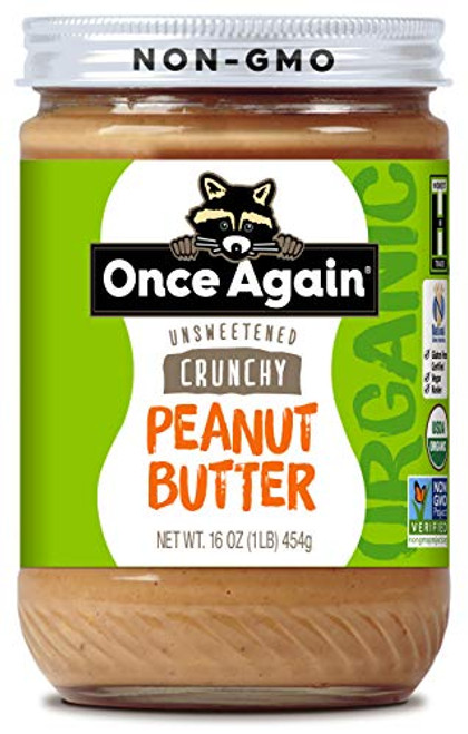 Once Again Organic Crunchy Peanut Butter - Lightly Salted Unsweetened - 16 oz Jar Once Again Organic Crunchy Peanut Butter - Lightly Salted Unsweetened - 16 oz Jar