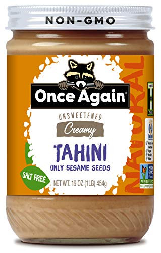 Once Again Natural Sesame Tahini - Salt Free Unsweetened - 16 oz Jar Packaging May Vary