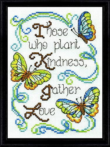 Tobin DW2894 14 Count Butterfly Kindness Mini Counted Cross Stitch Kit 5 by 7