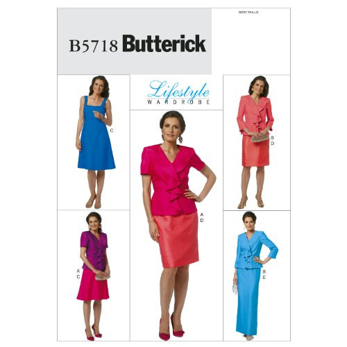 BUTTERICK PATTERNS B5718 Misses Jacket Dress and Skirt Size E5 14-16-18-20-22 BUTTERICK PATTERNS B5718 Misses Jacket Dress and Skirt Size E5 14-16-18-20-22