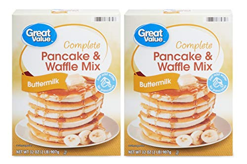 Great Value Complete Pancake  and  Waffle Mix Buttermilk 32 oz  2 Pack