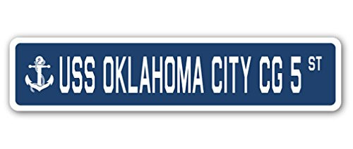 USS Oklahoma City CG 5 Street Sign us Navy Ship Veteran Sailor Gift