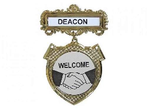 Badge-Deacon Welcome-Pin Back-Shield-Brass