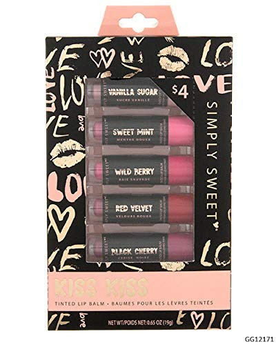 Expressions by Almar - Simply Sweet Cosmetics - KISS KISS Tinted Lip Balm Collection - 5 Lip Balms