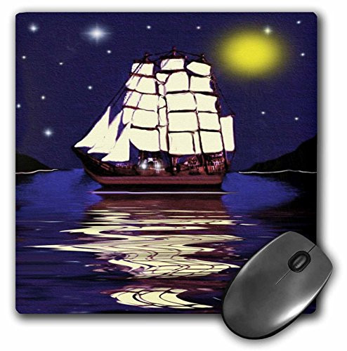 3dRose LLC 8 x 8 x 0.25 Inches a Nautical Dream Ship Smudge Art Mouse Pad (mp_6675_1)