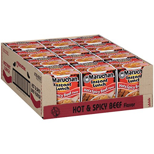 Maruchan Instant Lunch Hot  and  Spicy Beef 2_25 Oz Pack of 12