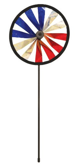 In the Breeze 2891 Single Wheel Wind Spinner 8 Patriot Sparkle