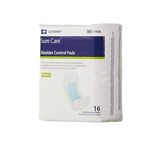 Covidien 1140A Sure Care Bladder Control Pads Night-Time Absorbency 4 x 12-12 Size Pack of 16