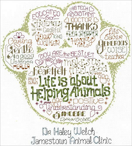 M  and  R Technologies Lets Appreciate My Vet 14 11 x 12 Imaginating Counted Cross Stitch Kit Multicolor