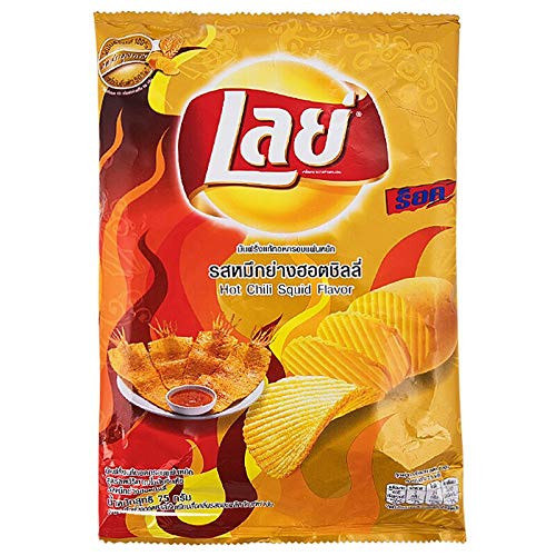 LAYS Potato Chips Crispy Potato Chips 75g X 2 Packs Hot Chili Squid Flavor