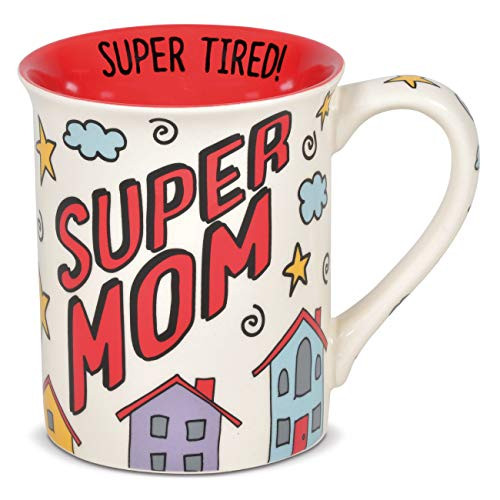 Enesco Our Name is Mud Super Mom Coffee Mug 16 Ounce Multicolor