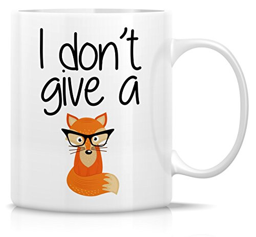 Retreez Funny Mug - I Dont Give a Fox 11 Oz Ceramic Coffee Mugs - Funny Sarcasm Sarcastic Motivational Inspirational birthday gifts for friends coworkers siblings dad or mom