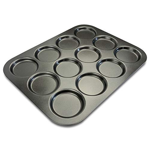 Muffin Top Pan by EXULTIMATE - Professional pansuffin Pans Non Stick 12 Cavity - Enjoy Baking Moon Pie Whoopie Pie and also great as Hamburger Bun Pan - 11 x 13 Muffin Top Pan by EXULTIMATE - Professional pansuffin Pans Non Stick 12 Cavity - Enjoy Baking Moon Pie Whoopie Pie and also great as Hamburger Bun Pan - 11 x 13