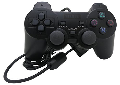 NEXiLUX Ps2 Controller For Sony Playstation 2  and  Ps1  Psone  Black