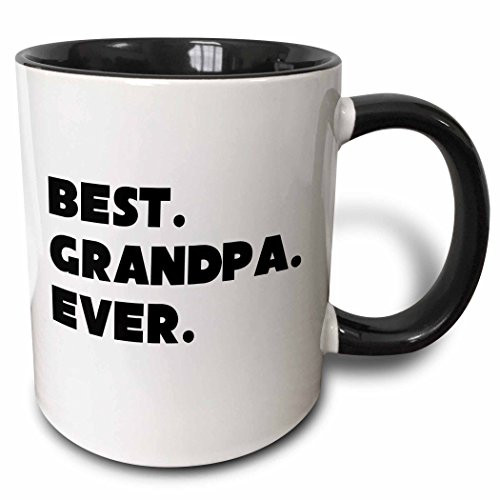 3dRose Best Grandpa Ever Two Tone Mug 11 oz Black