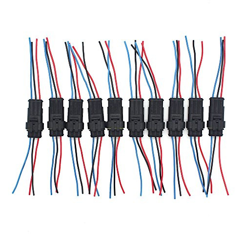 Raogoodcx 3 Pin Way Waterproof Electrical Connector Plug with Wire Electrical Wire Cable Connector Plug Car Motorcycle truck Pack of 10 Sets