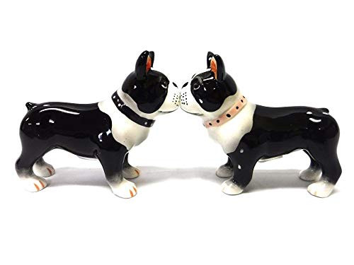 Pacific Giftware Salt  and  Pepper Shakers - Boston Terrier Pups Magnetic Salt and Pepper Shakers