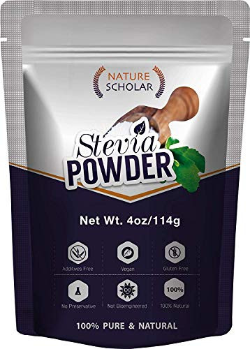 Pure Stevia Natural Stevia Powder - 4 Oz 760 servings - Nature Scholar Sweetener Stevia Extract Sugar Substitute - Zero Calorie No Chemical