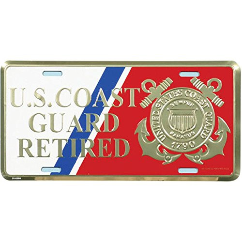 Honor Country US Coast Guard Retired License Plate Honor Country US Coast Guard Retired License Plate