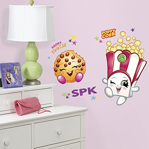 RoomMates RMK3300GM Poppy Corn and Kooky Cookie Shopkins Peel and Stick Giant Wall Decals