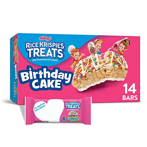 Kelloggs Rice Krispies Treats Crispy Marshmallow Squares Birthday Cake 10_9oz Box 14 Count